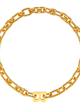 金色B字母粗项链女款小众