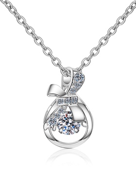 D色30分莫桑石灵动钱袋925纯银