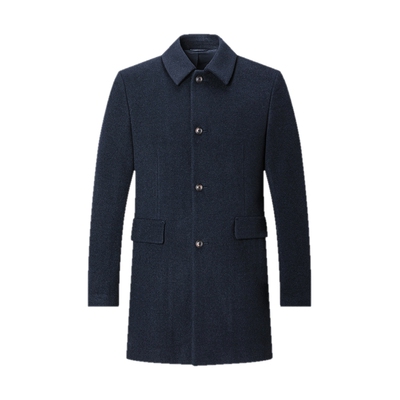 七匹狼毛呢大衣男士中长款