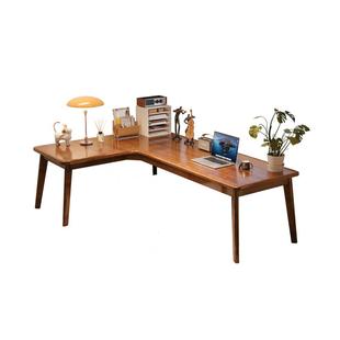 实木转角书桌l形拐角工作台电脑桌卧室靠墙学习写字桌家用办公桌