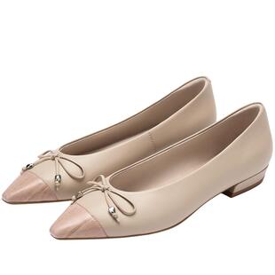 73hours女鞋轻柔步调2026春季新款尖头平底鞋通勤气质浅口单鞋女