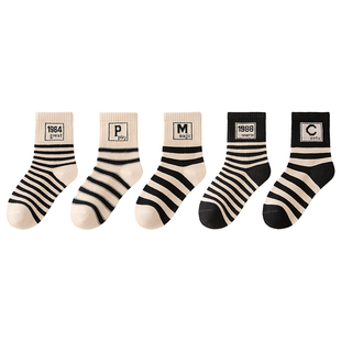 儿童袜子秋冬纯棉中筒袜宝宝秋袜男孩春秋棉袜男宝宝男童童袜冬季