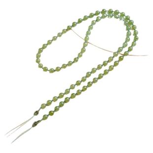 6MM天然和田玉碧玉圆珠链条S925银单双耳锦鲤锁罗盘吊坠挂绳新款