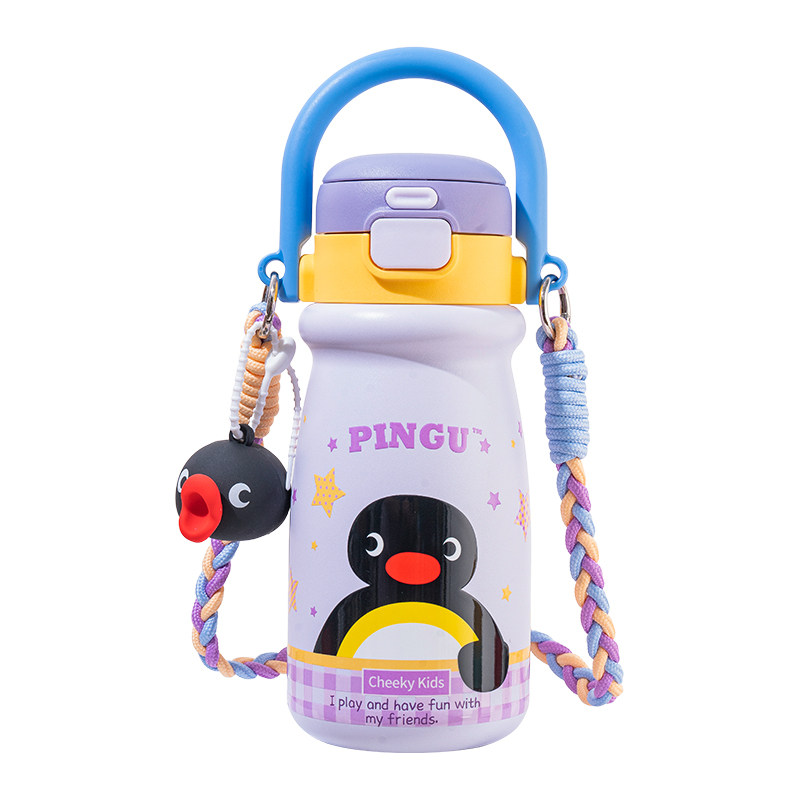 pingu企鹅儿童保温杯子生日礼物女生水杯高颜值学生上学专用礼品