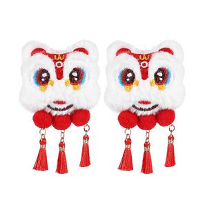 儿童古风醒狮流苏发夹新年发饰