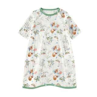 欧孕儿童睡裙夏季薄款纯棉a类宝宝连体睡衣男孩女童家居服空调服