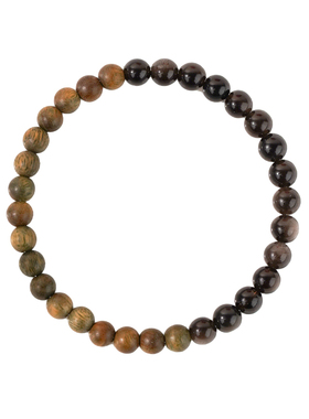 黑曜石绿檀木手串五行补水