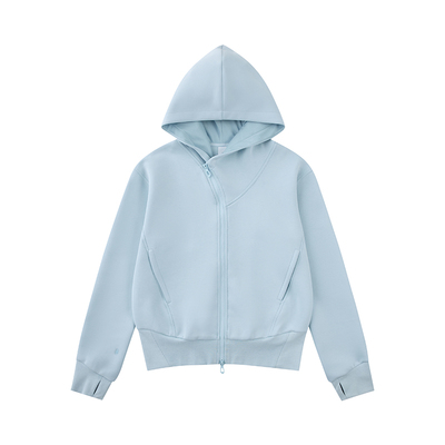 NORYBRAND斜拉链空气层连帽外套 简约休闲男女同款卫衣 cleanfit