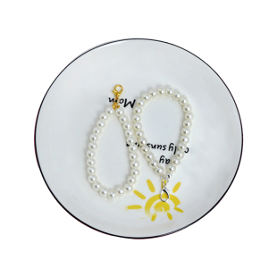 水晶滴胶猫爪字牌吊坠钥匙扣珍珠挂链挂件DIY装饰品配件手工材料