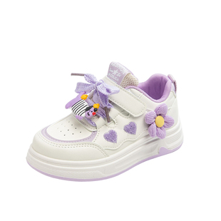 软底宝宝卡通学步鞋春秋新款小白鞋皮面男女小童防水防滑运动鞋潮