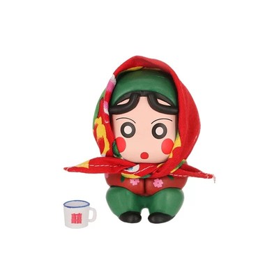 001车尾部翠花村花蜡笔摆件