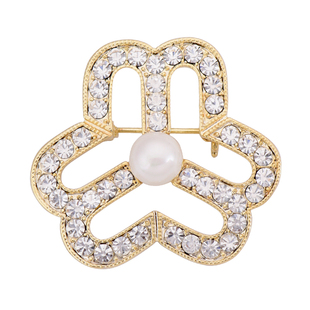 高档妇联胸针高档胸花定做珍珠会徽别针徽章领针定制胸章礼盒包装