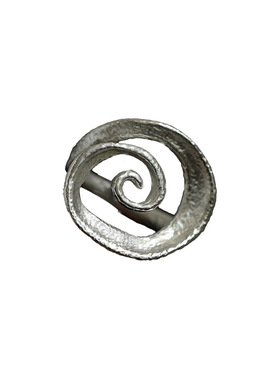 古着银螺旋纹开口戒指女款