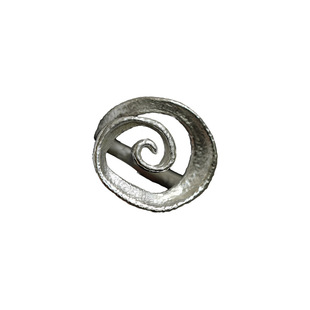 古着Ancient silver spiral patterned open ring戒指