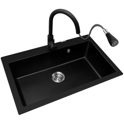 意狄讴石英石水槽窄台面槽台下盆