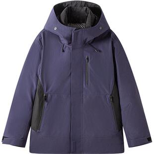 GXG男装 冬季撞色户外运动羽绒服通勤外套连帽宽松羽绒服男