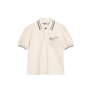 OPEN YY 26春夏新款女士经典百搭泡泡袖短袖POLO衫银泰百货