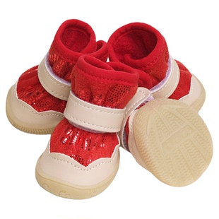 2025新款佳美乐秋冬舒适保暖宠物狗狗鞋子小型犬烫金防滑耐磨棉鞋