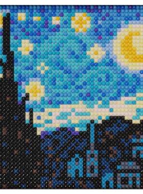 像素派钻石画梵高星月夜5D满钻