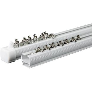 静音窗帘轨道滑轮顶装侧装窗帘杆滑道一整套导轨单双轨挂钩式滑轨