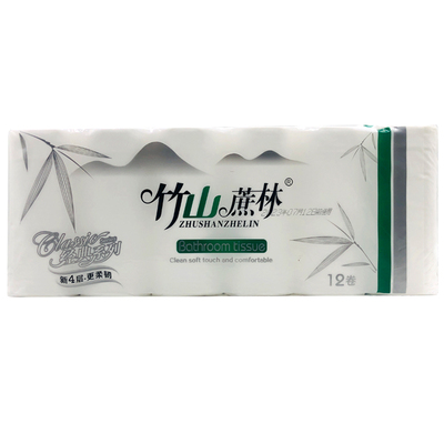 竹山蔗林无芯卷纸加厚整箱12提