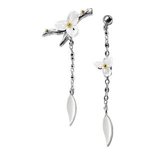 花芽生如夏花纯s925银耳钉女2025新款古风小清新长款耳坠耳环礼物