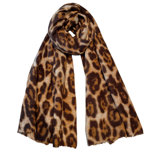 高级感满满的豹纹围巾女秋冬季百搭加厚仿羊绒大披肩保暖两用围脖