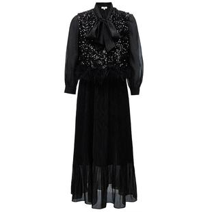 Vero Moda奥莱连衣裙秋冬新款真两件亮片马甲优雅精致气质流行