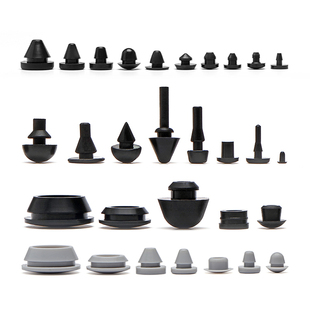 扣式孔塞橡胶塞头硅胶堵头高弹性脚垫锥形堵塞盲孔T型塞防撞护帽