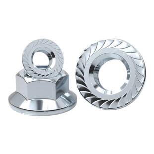 铁镀锌法兰螺母六角防滑防松带垫齿螺丝帽M3M4M5M6M8M10M12M14M16