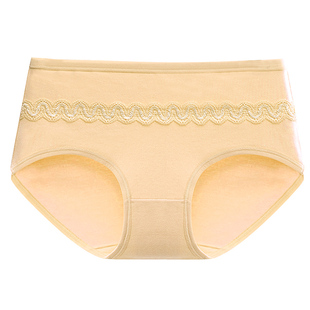 女士内裤女纯棉夏季薄款透气100%全棉中腰性感蕾丝少女学生三角裤