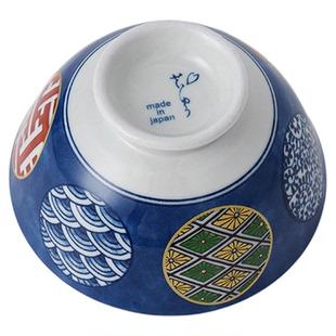 日本进口餐具波佐见烧染锦家用瓷器清秀复古高级感轻量陶瓷米饭碗