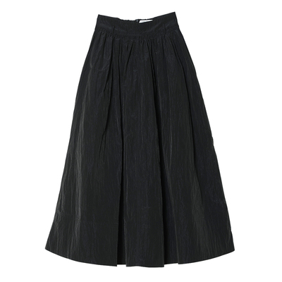 Carolingian经典ROW风！重工立体收褶A字大摆伞裙高腰气质半身裙