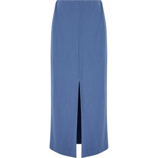 【折扣】Harris Wharf London 夏季女蓝色混纺超长半身裙