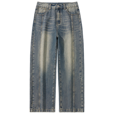 美式牛仔裤秋季直筒宽松高街长裤