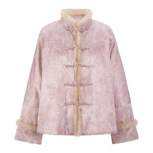 【星妍】莨西子新中式国风桑蚕丝棉服外套女复古千金风贵气棉衣