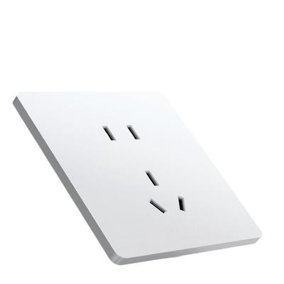 国际电工奶油风哑光白五孔插座