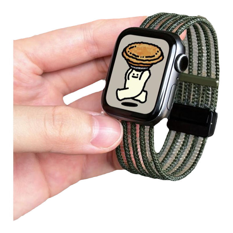 适用iWatch磁吸扣透气尼龙表带