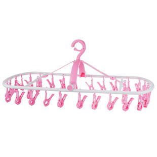 折叠圆盘晾衣架婴儿袜子夹晾晒神器内衣服挂衣钩多夹子挂内裤衣架