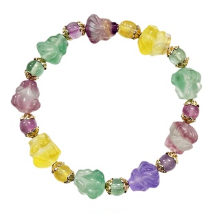 狐仙九紫离火手串天然萤石告白礼物原石手链简约不规则设计百搭