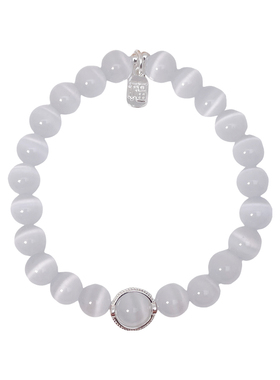 白玛瑙手链原创新中式猫眼石手串