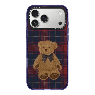 现货CASETiFY泰迪熊红色格纹适用苹果iPhone18 pro max磁吸手机壳17/16/15圣诞节日氛围感14冬季轻奢保护套13