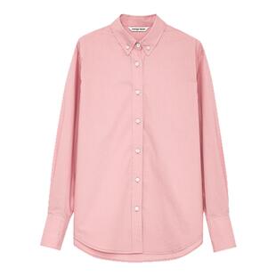 法式粉色纯棉衬衫女2026年春季新款高级感别致衬衣长袖全棉上衣