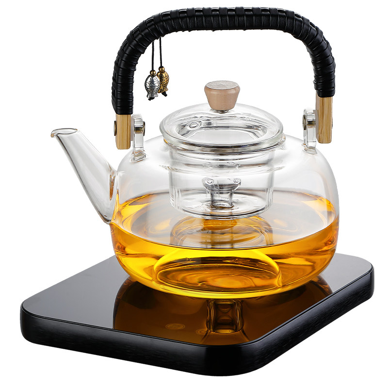 新款超薄电陶炉煮茶壶静音迷你煮茶器套装玻璃烧水养生壶加厚耐热