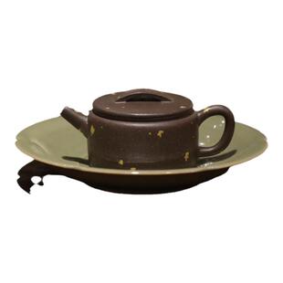 宜兴紫砂 指砂记 黄龙山原矿大水潭紫泥 洒金汉瓦 经典传统器