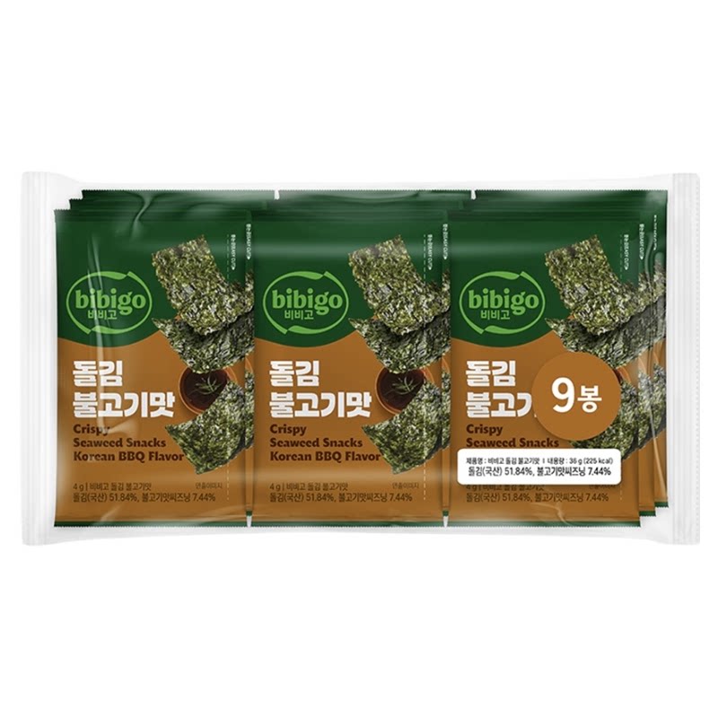 CJ希杰多味海苔脆片4g*9袋