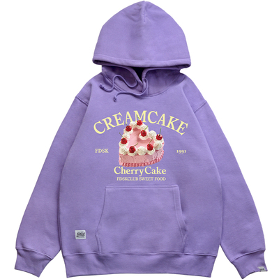 FDSK加绒宽松韩风蛋糕印花