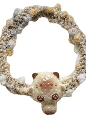 可爱少女暹罗猫彩豆豆圈软萌甜美送男友小皮筋百搭ins猫咪学生饰