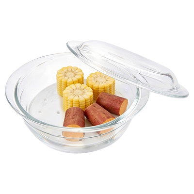 霜山微波炉蒸菜专用碗耐热玻璃煲