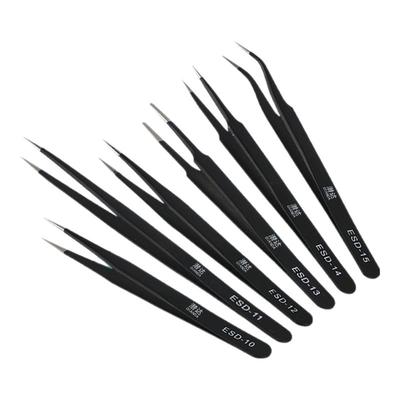 不锈钢镊子尖头弯头加硬夹子工具